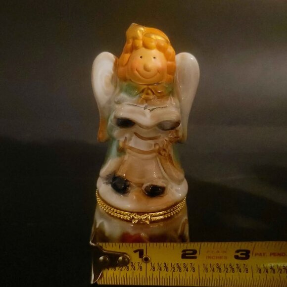 Vintage Greenbrier International Porcelain Christmas Singing Angel Trinket Box - Picture 8 of 8
